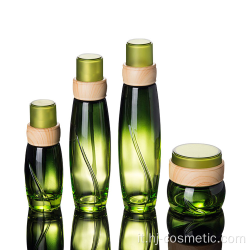Bottiglia della bottiglia della bottiglia della lozione di placcatura della manica della pompa di vetro dell&#39;OEM &amp; del ODM